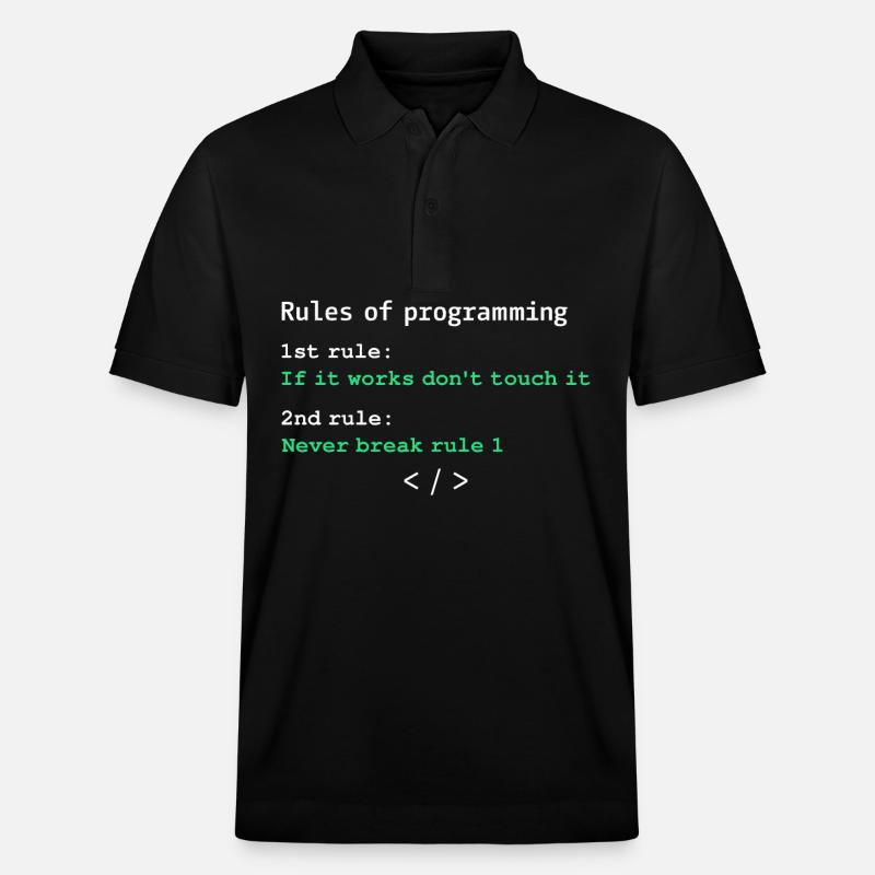 Regeln der Programmierung - Stanley/Stella Unisex Bio-Poloshirt PREPSTER - Schwarz