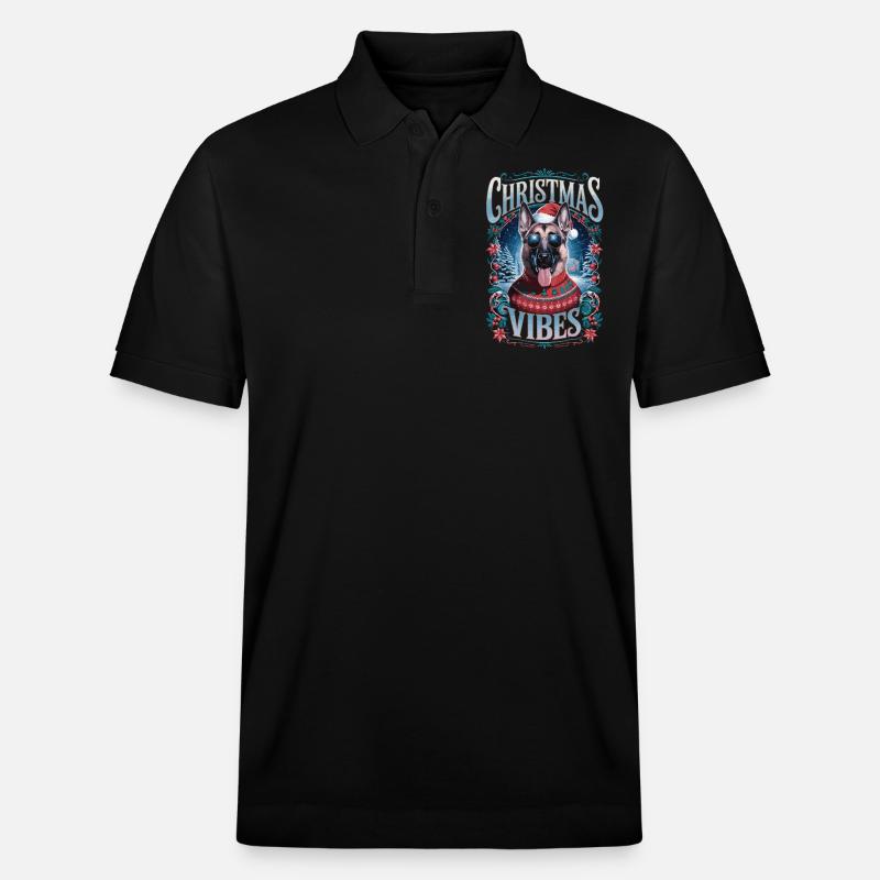Schäferhund Christmas Vibes - Stanley/Stella Unisex Bio-Poloshirt PREPSTER - Schwarz