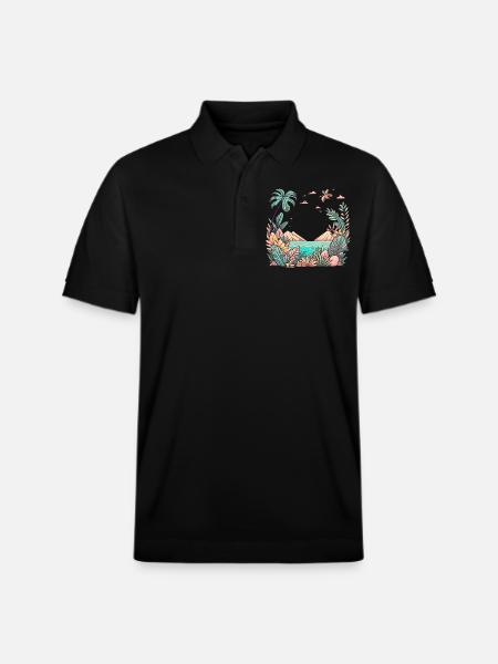 Tropics and mountains - Stanley/Stella Unisex Organic Polo Shirt PREPSTER - black