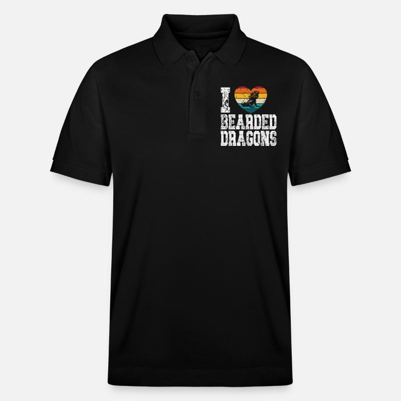 J’adore les dragons barbus - Polo PREPSTER bio Stanley/Stella Unisexe - noir