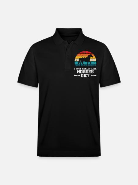 I like horses - Stanley/Stella Unisex Organic Polo Shirt PREPSTER - black