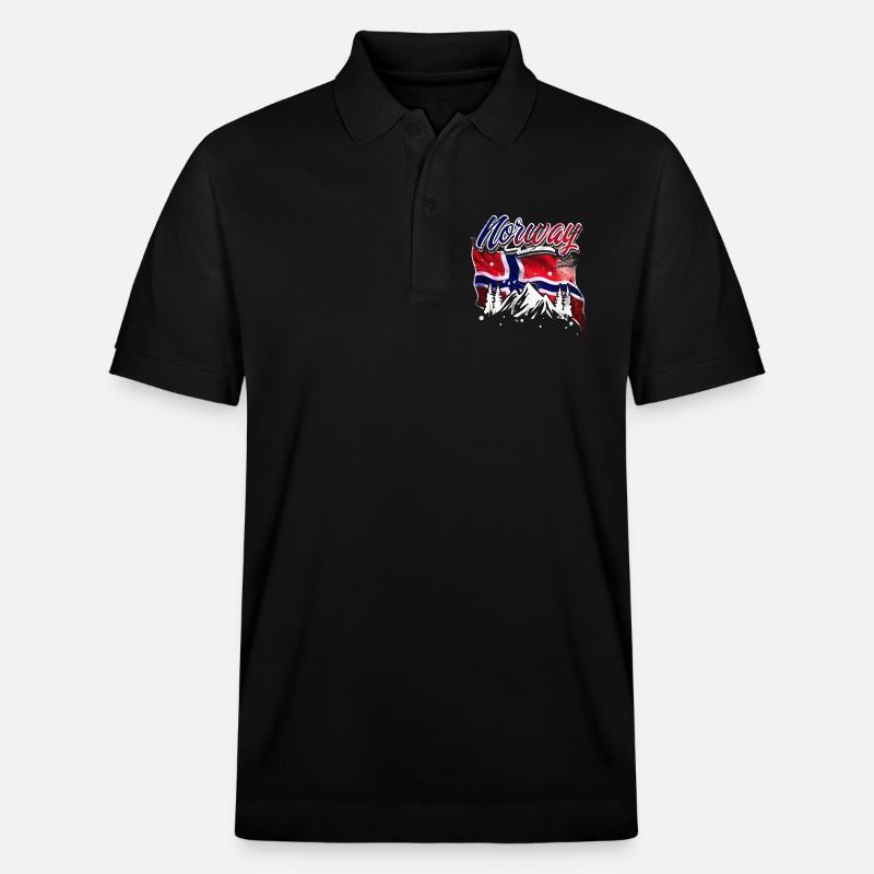 Norwegen - Stanley/Stella Unisex Bio-Poloshirt PREPSTER - Schwarz