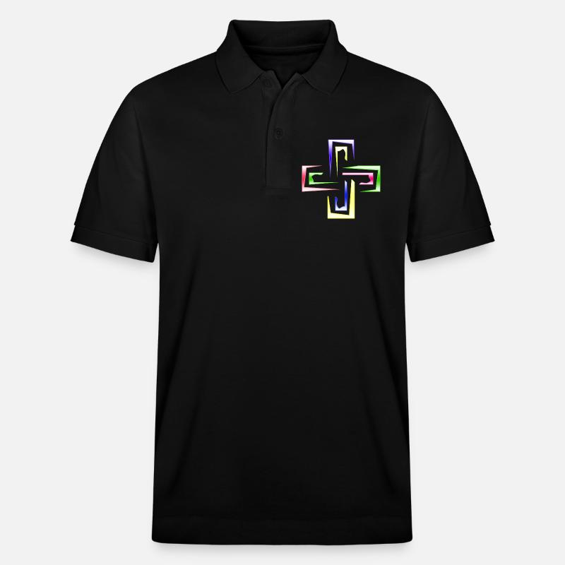 Neon Prism Frames abstraktes Logo - Stanley/Stella Unisex Bio-Poloshirt PREPSTER - Schwarz