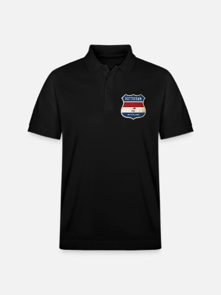Rotterdam Niederlande Wappen Design - Stanley/Stella Unisex Bio-Poloshirt PREPSTER - Schwarz
