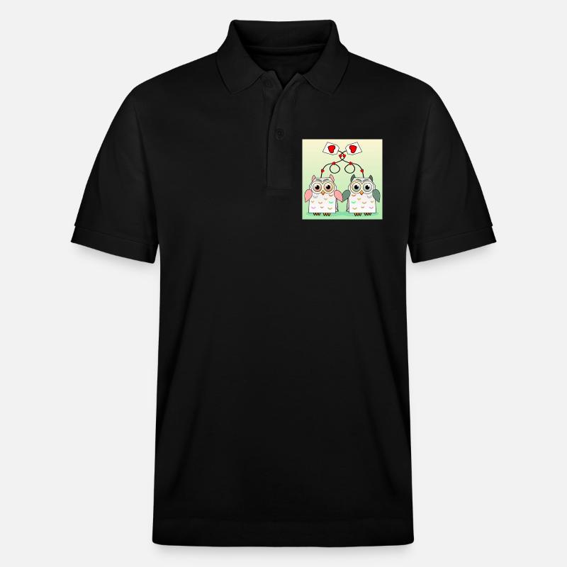 Eulen Tee - Stanley/Stella Unisex Bio-Poloshirt PREPSTER - Schwarz