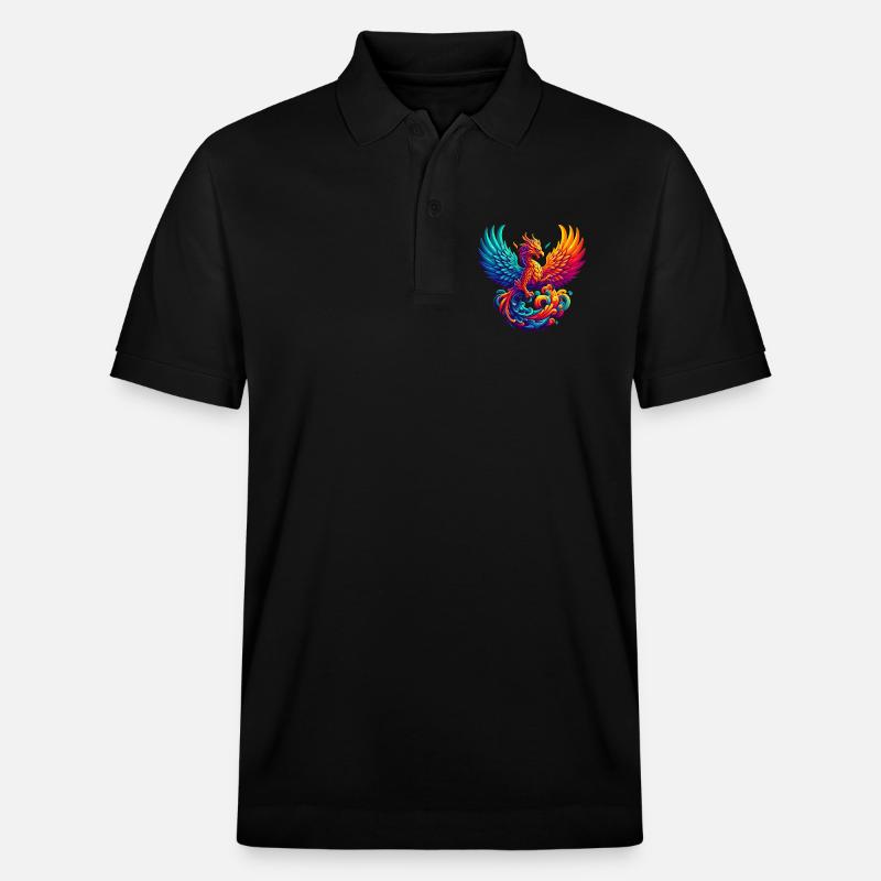 Hyperflammen des majestätischen Phönix - Stanley/Stella Unisex Bio-Poloshirt PREPSTER - Schwarz