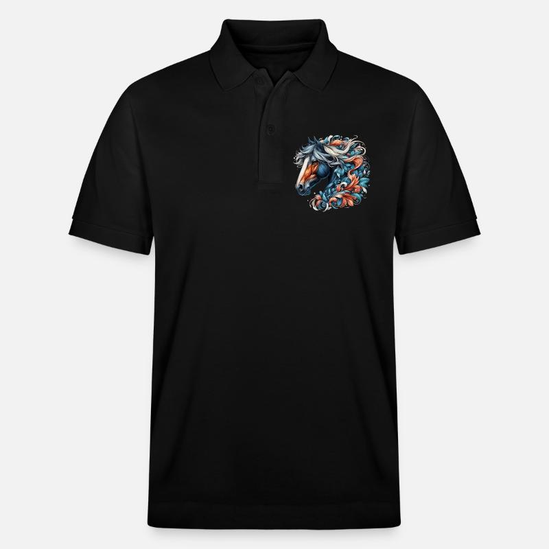 Pferd - Stanley/Stella Unisex Bio-Poloshirt PREPSTER - Schwarz
