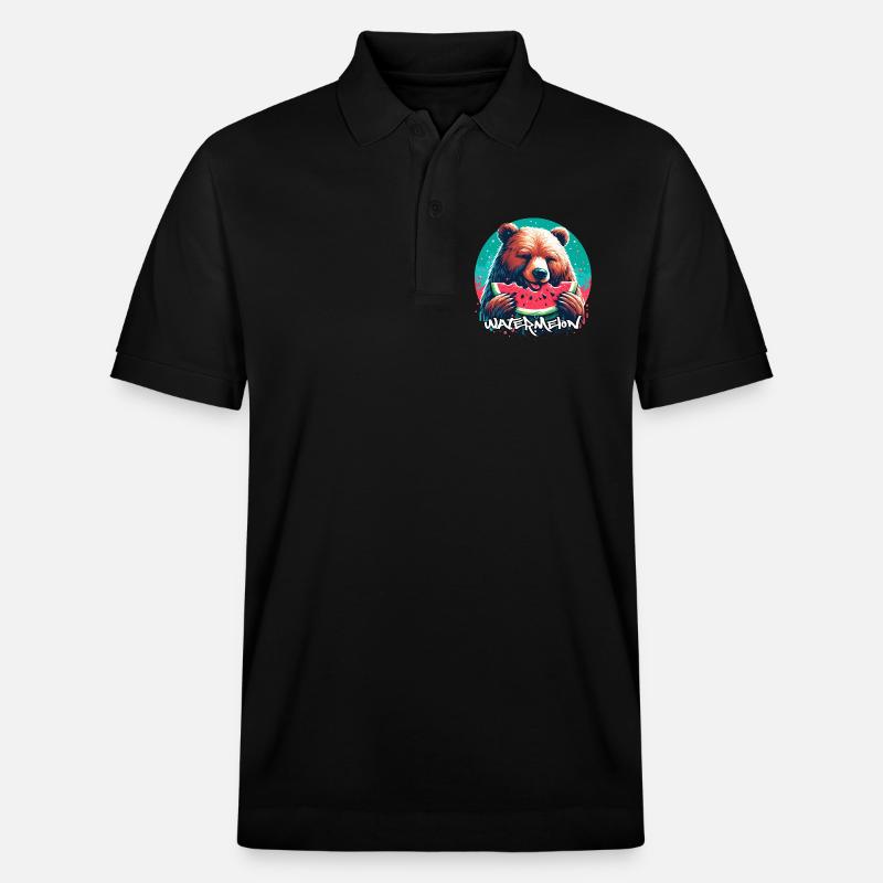 Pastèque ours cadeau délicieux - Polo PREPSTER bio Stanley/Stella Unisexe - noir