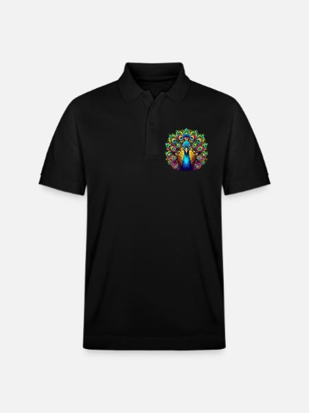 Peacock - Stanley/Stella Unisex Organic Polo Shirt PREPSTER - black
