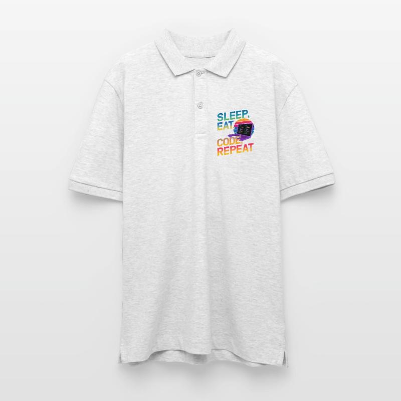 Sleep Eat Code Repeat Gift For Coder Stanley/Stella Unisex Organic Polo Shirt PREPSTER