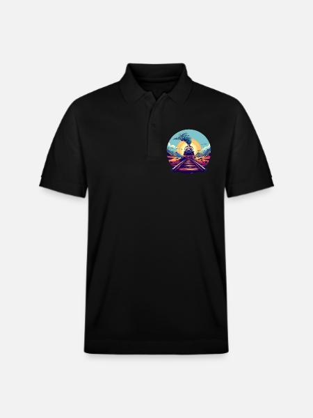 Railway Portrait - Stanley/Stella Unisex Organic Polo Shirt PREPSTER - black