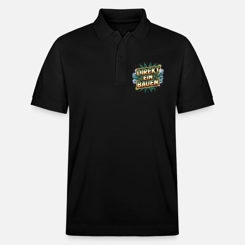 Direkt ein Bauen -  Deutsche Memes - Stanley/Stella Unisex Bio-Poloshirt PREPSTER - Schwarz