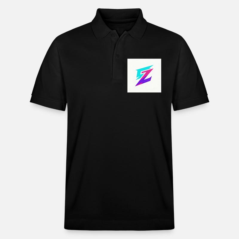 Zigzag Neon Gradient Logo - Stanley/Stella Unisex Organic Polo Shirt PREPSTER - black
