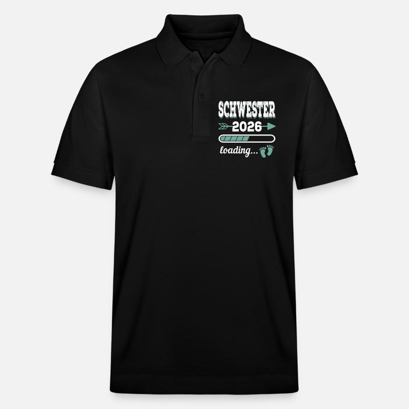 Schwester 2026 Loading Werdende Geschwister - Stanley/Stella Unisex Bio-Poloshirt PREPSTER - Schwarz