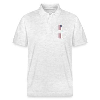Houston Koordinaten - Stanley/Stella Unisex Bio-Poloshirt PREPSTER - Weiß meliert - Vorne - Roxy (174cm) & Andy (188cm)
