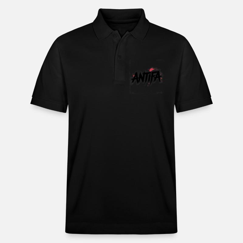 Antifa – Antifaschistisches Merch - Stanley/Stella Unisex Bio-Poloshirt PREPSTER - Schwarz