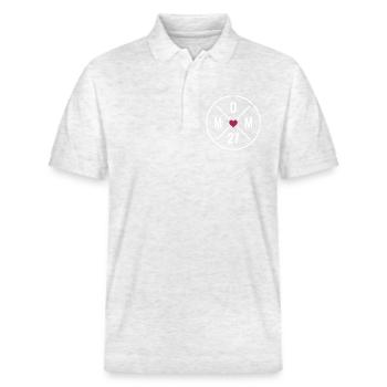 Mama 2027 Herz - Stanley/Stella Unisex Bio-Poloshirt PREPSTER - Weiß meliert - Vorne - Roxy (174cm) & Andy (188cm)