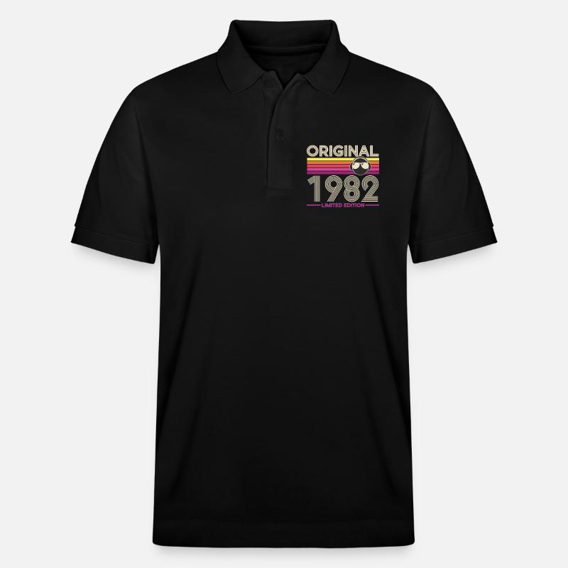 Original 1982 Édition Retro - Polo PREPSTER bio Stanley/Stella Unisexe - noir