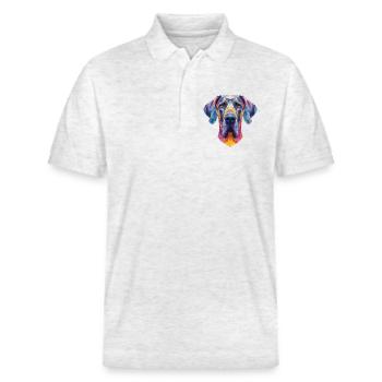 Great Dane - Stanley/Stella Unisex Organic Polo Shirt PREPSTER - heather white - Front - Roxy (174cm) & Andy (188cm)