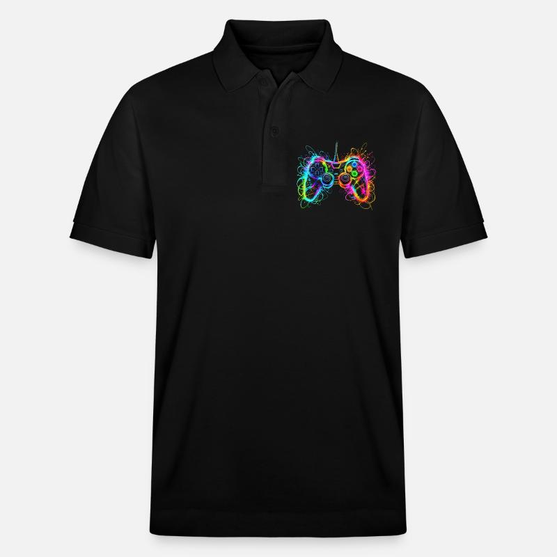 Joueur de manette de jeu - Polo PREPSTER bio Stanley/Stella Unisexe - noir