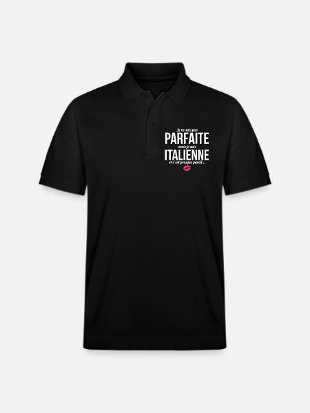 I'm not perfect but I'm Italian... - Stanley/Stella Unisex Organic Polo Shirt PREPSTER - black