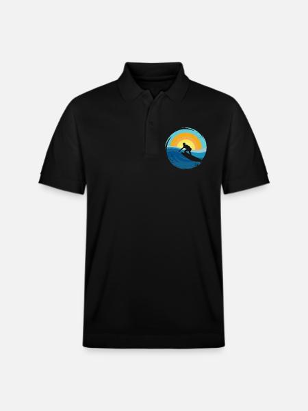 Surfer - Surfboard - Stanley/Stella Unisex Organic Polo Shirt PREPSTER - black