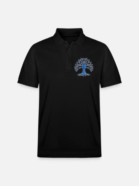 Lebensbaum und Sternenhimmel - Stanley/Stella Unisex Bio-Poloshirt PREPSTER - Schwarz