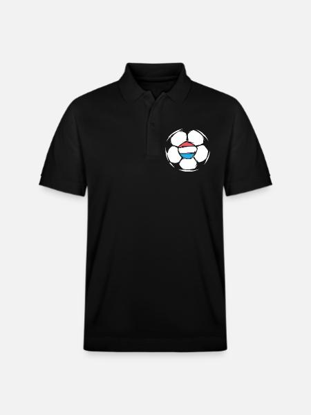 Team Netherlands Soccer Illustration Ball Icon - Stanley/Stella Unisex Organic Polo Shirt PREPSTER - black