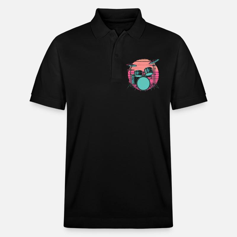 Schlagzeug Synthwave - Stanley/Stella Unisex Bio-Poloshirt PREPSTER - Schwarz