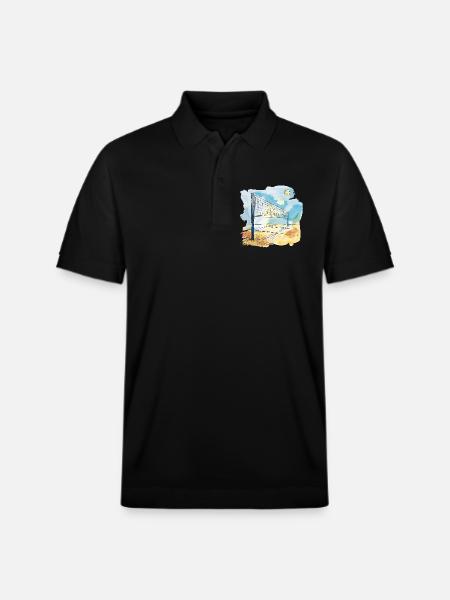 Volleyballplatz - Stanley/Stella Unisex Bio-Poloshirt PREPSTER - Schwarz