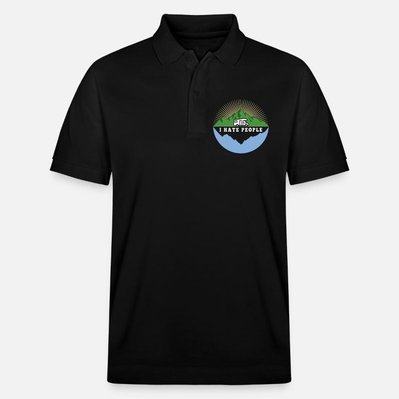 I hate people - Camping Nature Solitude - Polo PREPSTER bio Stanley/Stella Unisexe - noir