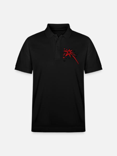 Stars, fireworks, shooting star - Stanley/Stella Unisex Organic Polo Shirt PREPSTER - black