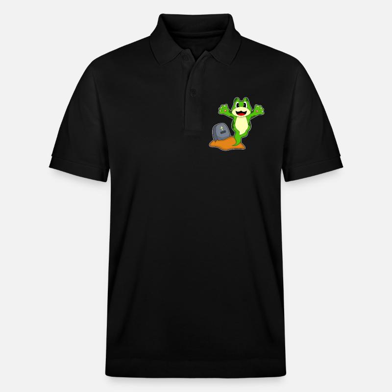 Tombe d’Halloween de grenouille - Polo PREPSTER bio Stanley/Stella Unisexe - noir