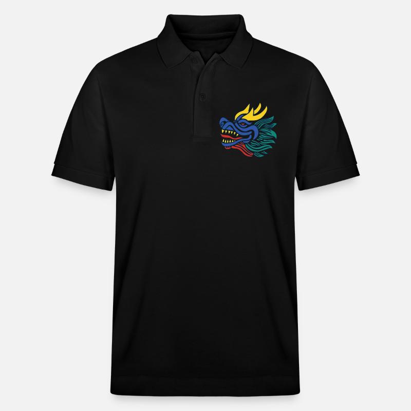 Das Lächeln des Drachen - Stanley/Stella Unisex Bio-Poloshirt PREPSTER - Schwarz