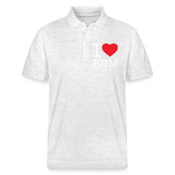 I LOVE RUM - Stanley/Stella Unisex Bio-Poloshirt PREPSTER - Weiß meliert - Vorne - Roxy (174cm) & Andy (188cm)