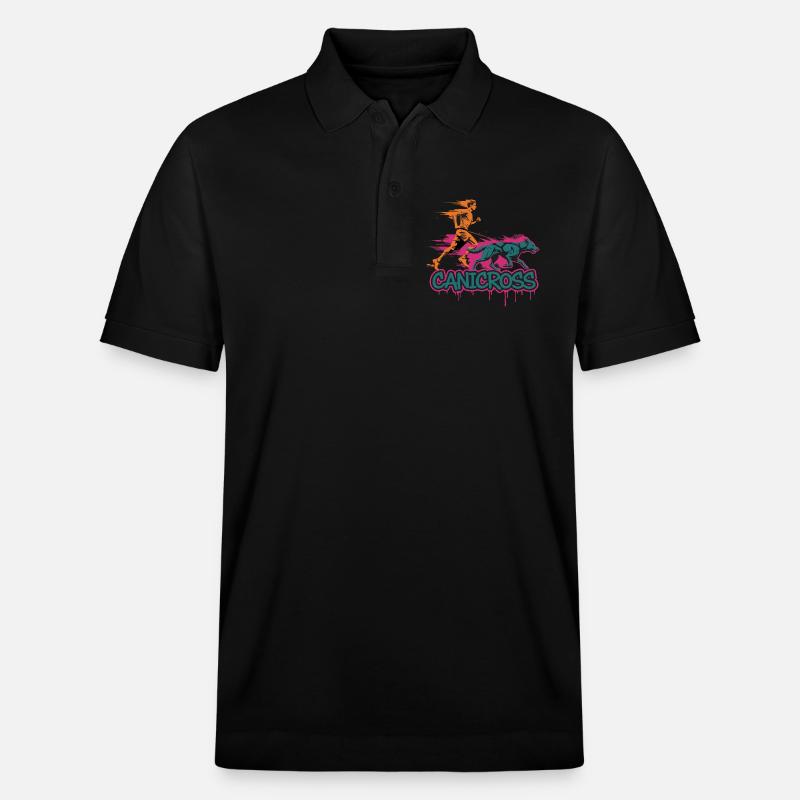 Canicross Running avec Chien - Polo PREPSTER bio Stanley/Stella Unisexe - noir