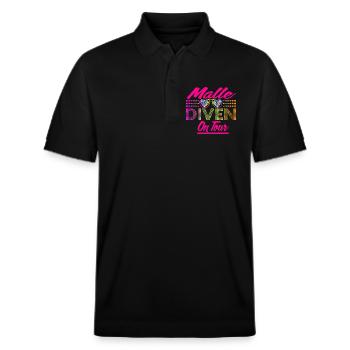 Mallorca, Tour,  Mädels - Stanley/Stella Unisex Bio-Poloshirt PREPSTER - Schwarz - Vorne - Roxy (174cm) & Andy (188cm)