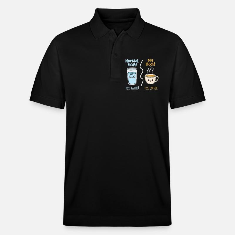 Café vs eau 72 % - Polo PREPSTER bio Stanley/Stella Unisexe - noir