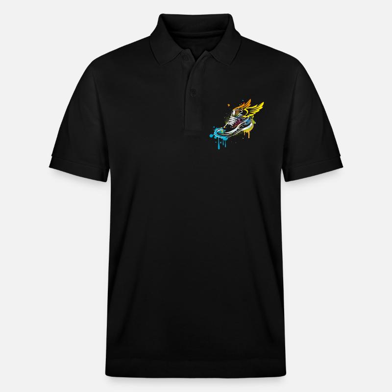 Sneaker graffiti with wings - Stanley/Stella Unisex Organic Polo Shirt PREPSTER - black