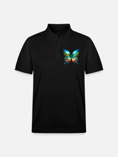 Butterfly - Stanley/Stella Unisex Organic Polo Shirt PREPSTER - black