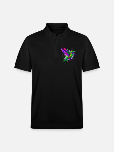 Hummingbird - Stanley/Stella Unisex Organic Polo Shirt PREPSTER - black
