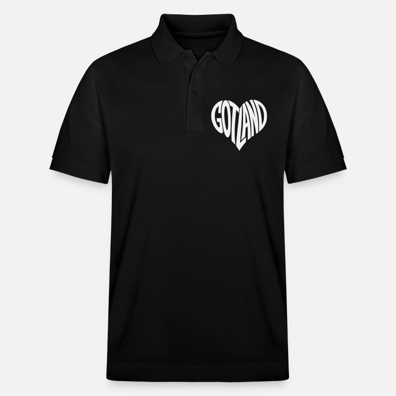 Lettrage Gotland Heart - Polo PREPSTER bio Stanley/Stella Unisexe - noir