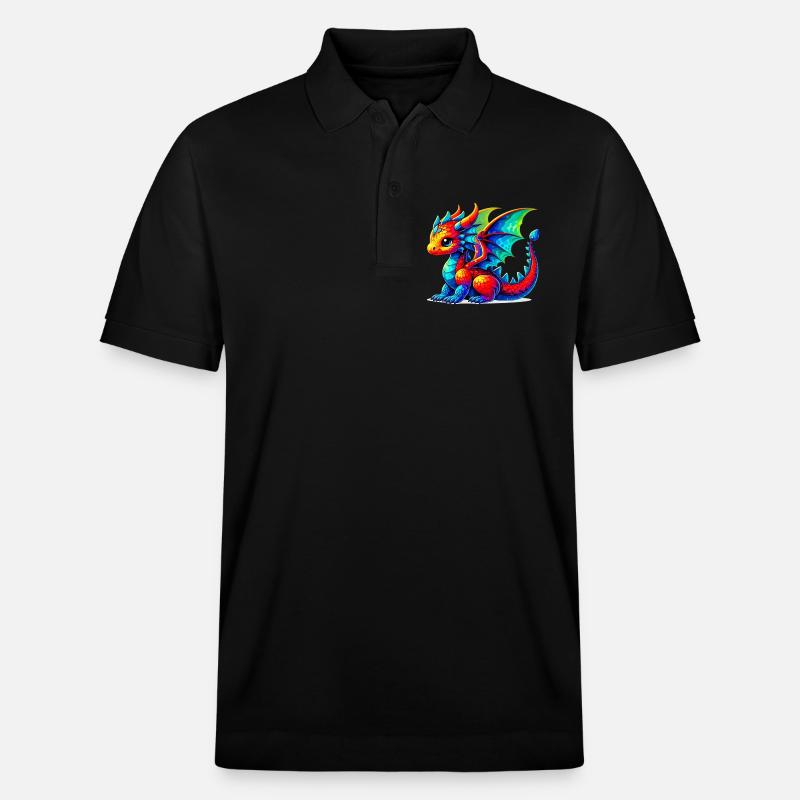 Drache - Stanley/Stella Unisex Bio-Poloshirt PREPSTER - Schwarz