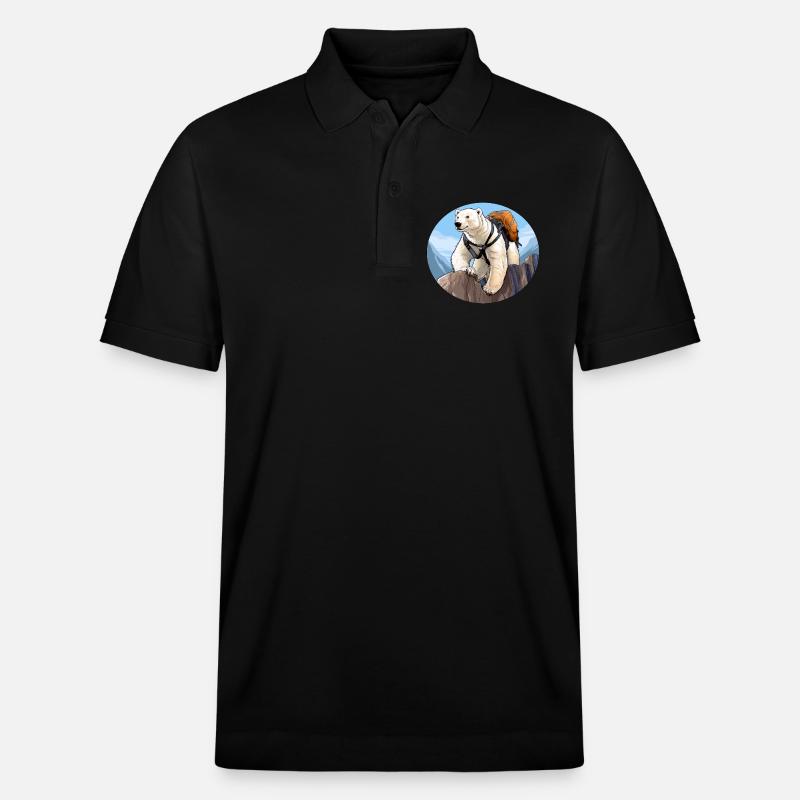 Eisbären Wandern / Bergsteiger Eisbär - Stanley/Stella Unisex Bio-Poloshirt PREPSTER - Schwarz