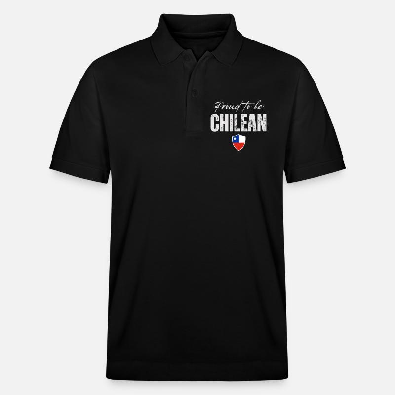 Stolzer Chilene, ich liebe Chile - Stanley/Stella Unisex Bio-Poloshirt PREPSTER - Schwarz