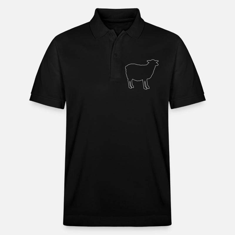Schafsilhouette Outline - Stanley/Stella Unisex Bio-Poloshirt PREPSTER - Schwarz