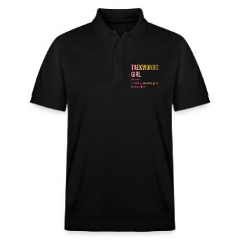 Taekwondo Taekwondo Taekwondo - Stanley/Stella Unisex Organic Polo Shirt PREPSTER - black - Front - Roxy (174cm) & Andy (188cm)