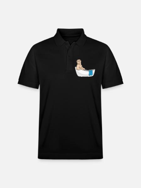 Erdmännchen Baden Badewanne - Stanley/Stella Unisex Bio-Poloshirt PREPSTER - Schwarz