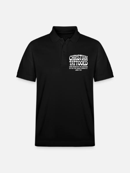 Christian Tattooed Look Beneath Surface - Stanley/Stella Unisex Organic Polo Shirt PREPSTER - black