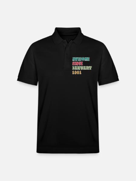 65th Birthday Original January 1961 - Stanley/Stella Unisex Organic Polo Shirt PREPSTER - black